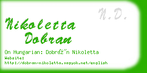 nikoletta dobran business card